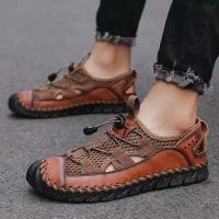 Sandalias de verano para hombre, sandalias de malla para exteriores, zuecos suaves, sandalias para hombre, sandalias deslizantes hechas a mano, zapatillas romanas para exteriores - details 21