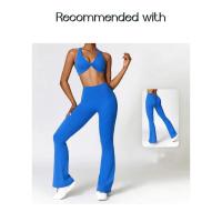 Sujetador deportivo push-up con tiras cruzadas para mujer, top corto para yoga, gimnasio, fiess, transpirable - details 2
