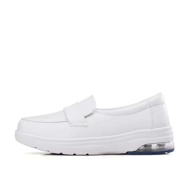 Zapatos de enfermería cómodos para mujer, mocasines de cuero ligeros sin cordones para trabajo en restaurante, enfermera - 1