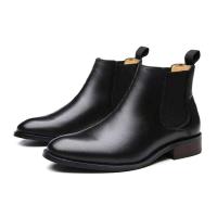 Zapatos de vestir de caña alta estilo cuero Botines de hombre Chelsea casuales de moda - details 7