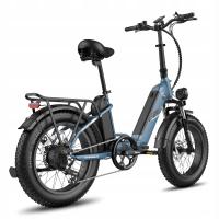 FAFREES FF20 Polar Bicicleta Eléctrica, SHIMANO de 7 velocidades, frenos de disco mecánicos, pantalla LCD en color, motor de 860W, batería de 48V 20.8AH, suspensión delantera, alcance de 96-115km, neumático inflable de 20*4,0 pulgadas, azul - details 2