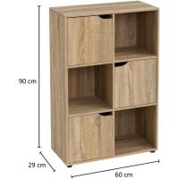 Estantería de Madera, Librería con Puerta y Compartimentos Abiertos, Mueble almacenaje, Organizador,en Color Natural de 119x29x59 cm para Estudio,Dormitorio,Salón, Oficina y Biblioteca - details 69