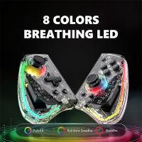 Joypad transparente inalámbrico, controlador de inducción de 6 ejes, Gamepad ajustable, 8 colores, luz mágica, vibración, Joy para Nintendo Switch - details 1