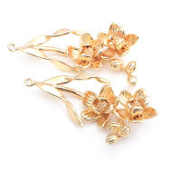 4 Uds. Colgantes de flores de latón de Color platino, suministros para hacer joyas de alta calidad, collar, pendientes, accesorios para mujer - details 32