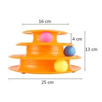 Juguetes Divertidos para mascotas, disco de bola loca para gato, placa de entretenimiento interactiva, plato giratorio Trilaminar de dos capas, torre de juguete para gato, disco de pista - details 1