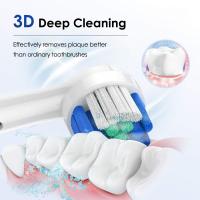 Cepillo de dientes eléctrico giratorio recargable para adultos, limpiador de dientes blanqueador giratorio con 4 cabezales de repuesto - details 2