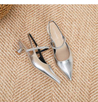 Zapatos clásicos y versátiles de una sola pieza con tacón de aguja negro estilo francés - details 27