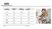 Falda media falda larga sin mangas con estampado de hojas, vestido irregular de giro, sentido del diseño de las mujeres de primavera y verano - details 0