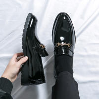 Zapatos de tacón bajo formales para hombre, mocasines informales antideslizantes, cómodos, transpirables, color negro y marrón, para fiesta de boda, Lea - details 19