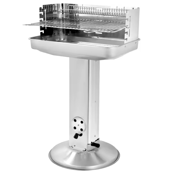 Columna de parrilla para barbacoa, soporte de embudo de carbón, acero inoxidable - 1
