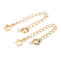 Cadenas de latón de Color dorado de 18K con extremo de gota, cadenas extensibles con cierres redondos de resorte, suministros de joyería Diy de alta calidad para mujer - details 25