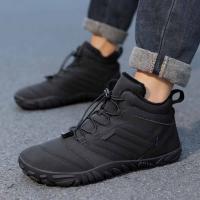 Zapatos descalzos con punta ancha para mujer y hombre, calzado minimalista forrado de piel, suela cero caída, botas de nieve cálidas para caminar al aire libre, Invierno - details 9