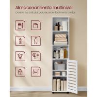Armario de Baño de Alto Estilo Independiente con 3 Compartimentos Abiertos y 2 Estantes Ajustables - details 3