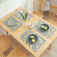 Tapete de mesa duradero con forma de flor y hoja de plátano, tapete de comedor de Dacron multiusos creativo de doble cara, absorbe el agua, Universal, 4 Uds. - details 10
