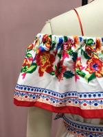Nuevo vestido largo con vuelo y estampado de flores rojas de un hombro para primavera y verano 2025 - details 38