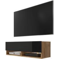 Mueble TV Suspendido/Mesa TV/Mueble para Salón (100 cm, sin LED, Roble Dorado/Negro Brillante) - details 0