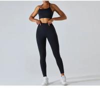 Pantalones deportivos de yoga para mujeres Cintura alta Entrenamiento rápido Control de barriga Elevación de glúteos Material de nylon Temporada primavera/verano - details 25
