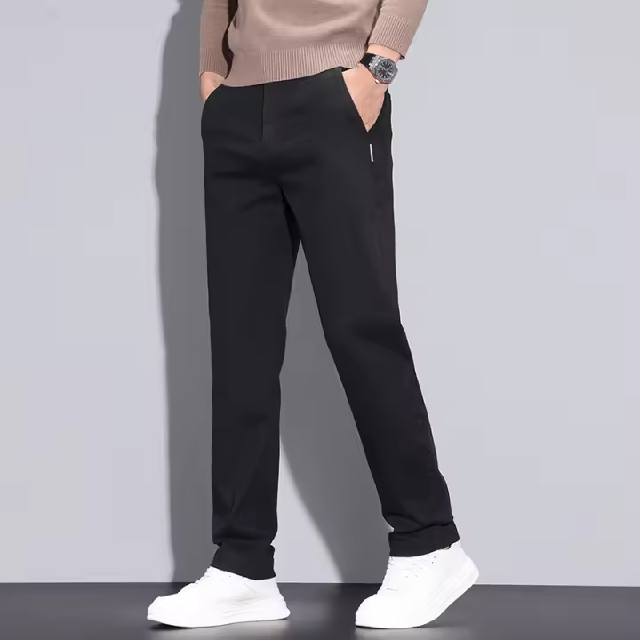 Pantalones informales de pierna recta holgados antiarrugas para hombre, pantalones ligeros y versátiles a la moda, negocios personalizados y modernos - 1