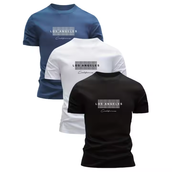 Camisetas de Algodón Slim Fit para Hombres Cuello Redondo, Manga Corta, Impresión Gráfica de Los Ángeles, California Cómodas para Deportes y Actividades al Aire Libre Disponibles en Varios Colores y Tallas - 1