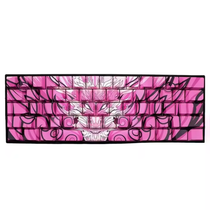 Alleron keycap polvo dragón lado grabado luz altura original pbt sublimación térmica de cinco lados adecuada para todos los teclados de eje magnético (teclado no incluido) - 1