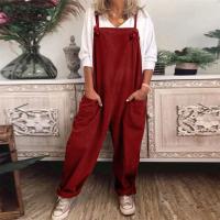 Monos de Algodón y Lino para Mujer Pantalones Anchos Ajustables con Borlas - details 3