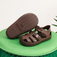 Sandalias con velcro para niños verano 2025 nuevo color sólido niños y niñas bolsa cabeza hueco suela suave bebé jalea sandalias - details 25