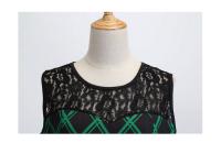 Lace patchwork summer women a line elegant vintage party dress with belt - details 84