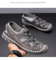 Nuevas Sandalias de Cuero Transpirable para Hombres Estilo Casual de Verano Versátil con Diseño de Hueco - details 16