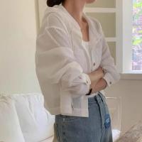 Camisa con Capucha a Rayas para Mujer Cárdigan de Manga Larga Corta Informal Holgado - details 4