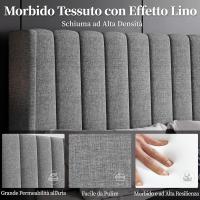 Cama Doble Tapizada 140 x 200cm Estructura de Madera y Metal Moderno Ideal para Adultos 2 Personas - details 30