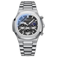 Reloj multifunción verdadero tres ojos seis agujas reloj de cuarzo octogonal para hombre - details 0
