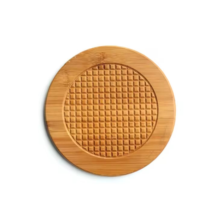 Posavasos de madera creativo de 19cm, almohadilla para taza de té gruesa resistente al calor, tapete para taza con forma cuadrada/redonda/óctogonal, mesa y encimera - 1