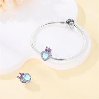 Pulsera de plata de dos tonos con colgante triple celestial de cuentas en forma de corazón para la fabricación de joyas - details 52