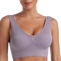 Sports bra women solid color fitness top gym yoga athletic tight workout soft brassiere padded - details 25