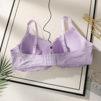 Sujetador de talla grande con diseño fino, espalda bonita, lencería sexy de talla grande con banda de acero para dar forma, color morado. - details 6