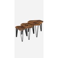 Centro Redonda, Mesa de Cristal con Marco de Acero, Mesa de Salón, Mesa de Café, Negro LGT021B01 - details 13