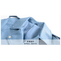 Chaqueta de piel sintética para mujeres, chaqueta bomber de motocicleta, chaquetas cortas de manga larga, chaquetas casuales pun - details 1