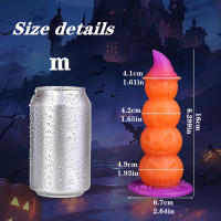 Consolador de silicona suave con cabeza de calabaza para hombres y mujeres, masajeador de próstata, expansor de tapón anal, herramienta sexual, juguete sexual, Navidad, 18 - details 9