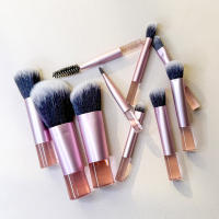 Maquillaje cepillo 10pcs mini set cristal manija portátil de viaje polvo suelto maquillaje rubor cepillo - details 3