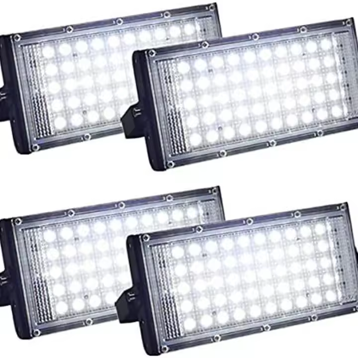 Paquete de 4 luces de inundación LED para exteriores impermeables IP66 ultrabrillantes para patio, G - 1