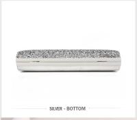 Bolso de mano de noche para mujer, cartera de mano con lentejuelas de diamante para boda, bolso de mano para fiesta, banquete, negro, dorado y plateado, bolso de hombro de dos cadenas - details 15