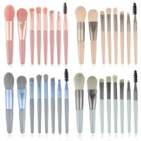 8 Uds mini maquillaje pincel set morandi portátil estilo suave cabello belleza para principiantes juego de herramientas - details 3