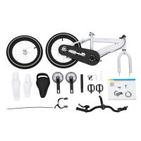 Bicicleta infantil de 14 pulgadas con ruedas estabilizadoras y frenos de mano, con volante y altura ajustable - details 1