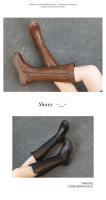 Niños pero botas de caballero hasta la rodilla botas de otoño e invierno de terciopelo con suela gruesa botas altas versátiles. - details 9