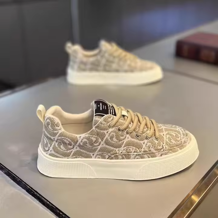 Zapatillas de Mesh Transpirable para Hombres en Verano Zapatos Casuales de Lona con Diseño de Flor Tejida - 1