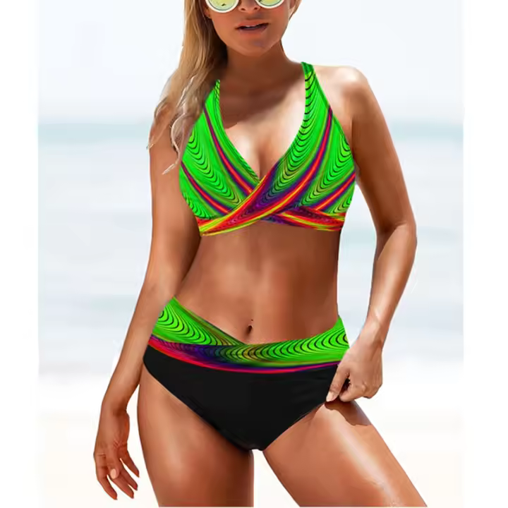 Bikini de Cintura Alta para Mujer Traje de Baño Sexy con Mejoras Talla XXL Novedad 2025 - 1