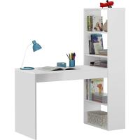 Ordenador, Escritorio con Estanteria Reversible, Blanco Artik, Modelo Duplo, Medidas: 120 cm (Ancho) x 53 cm (Fondo) x 144 cm (Alto) - details 0