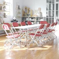 10 sillas Plegables de plástico para niños, Color borgoña, Juego de 10 - details 5