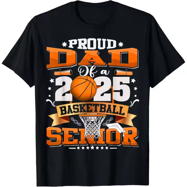 Orgulloso papá de un 2025 Senior Basketball Graduate Grad 2025 camiseta para hombre - 1