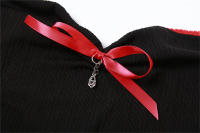 Vestido de choque de color para mujer, ropa de cuello de hombro recto, Delgado, correa de cadera - details 5